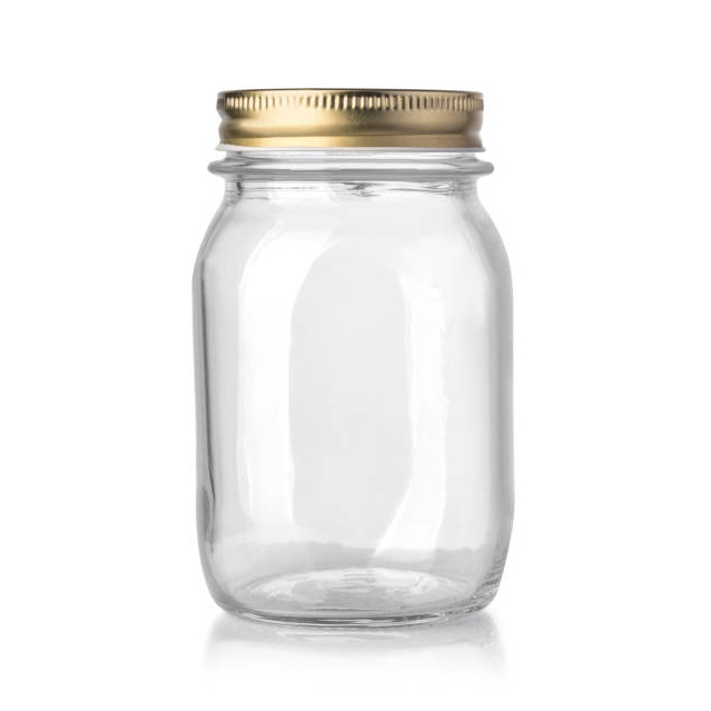 300 ml squat clear glass food jar and screw open lid