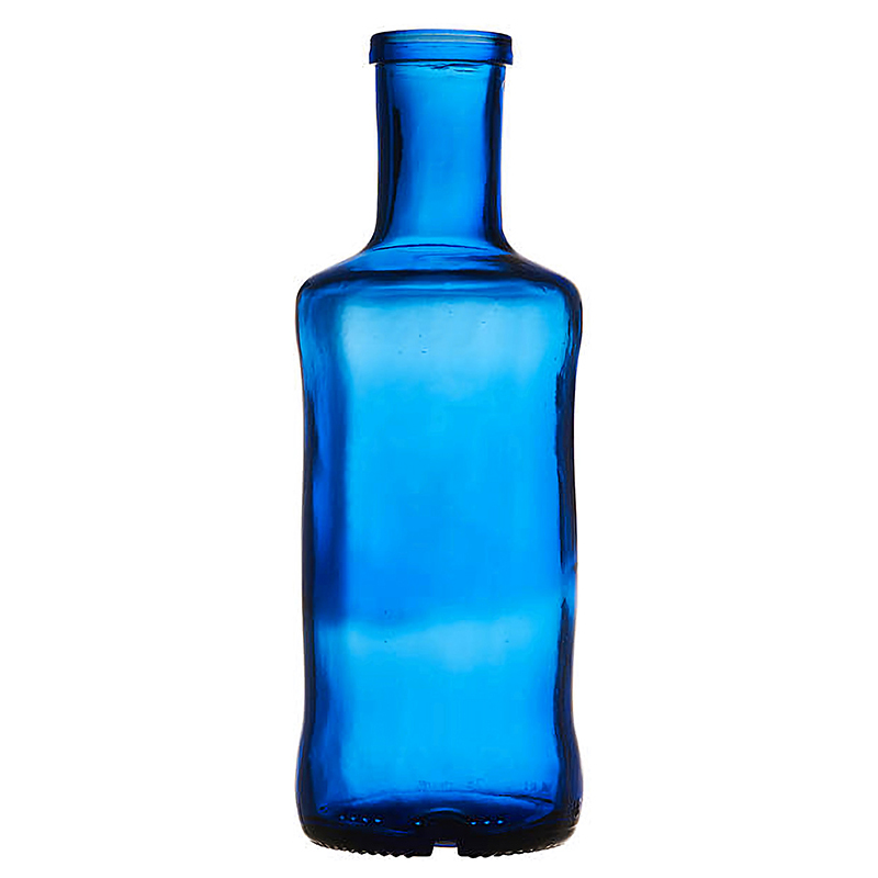 China Manufacture 500ml Vintage Blue Glass Liquor Bottle (2)