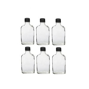 100ml 200ml 250ml 350ml 500ml clear flat flask glass liquor bottles