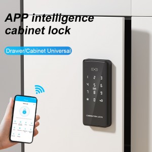 Triple Biometric Fingerprint Cabinet Lock with Bluetooth Tuya Smart App Keyless Cabinet Lock is Suitable for Home or Office Furniture FCC Certified wood drawer locker lock