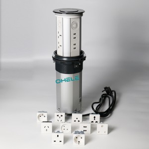 charging tower Motorized pop up socket with USB power outlet smart home automation system solution