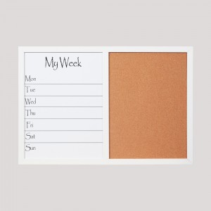 Dry erase weekly planner with cork board