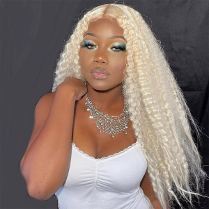 Deep Wave 613 Blonde Lace Front Wig Brazilian Human Hair