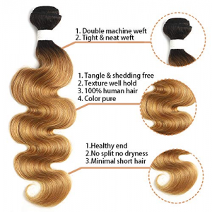 Umzimba Wave T1B/27 Ombre Honey Blonde Brazilian Hair Weave Bundles