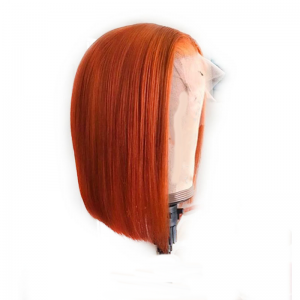 Straight Ginger Orange Lace Front Bob Wigs Breziliana Bleached Knots