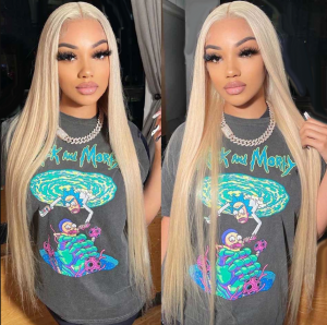 Straight 5×5 Lace Closure Wigs 613 Blonde Hair Bundles With Closure