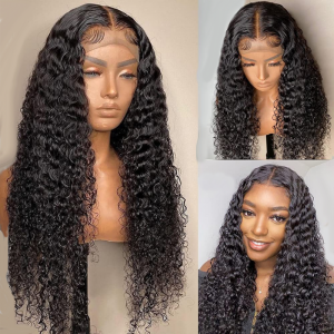 Water Wave HD Lace Wigs Virgin Hair Wigs Pre Plucked with Baby Hair