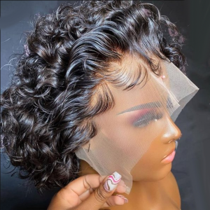 Pixie Cut Curly Short Pre Styled Bob Wig Pre Plucked Glueless Wig