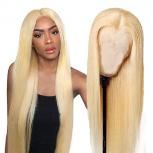 Straight 613 Blonde Transparent HD Lace Wigs Pre Plucked with Baby Hair 