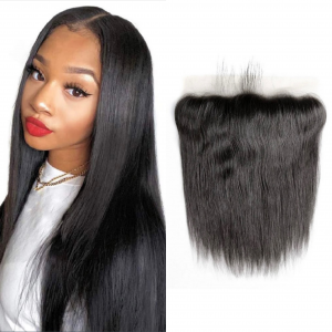 13X6 Unprocessed Brazilian Straight Hair Transparent Ear To Ear Lace Frontals Human Hair Bleached Knots Frontal Pre Plucked