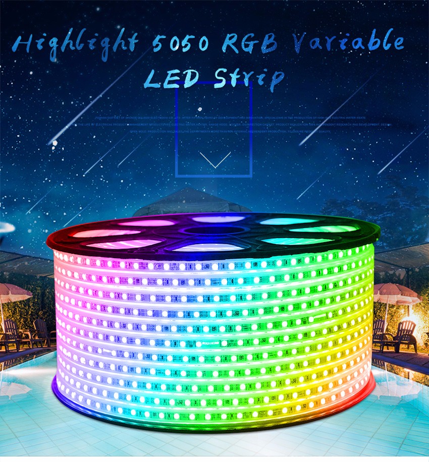 220V (RGB) LED يول چىرىغى- SMD5050
