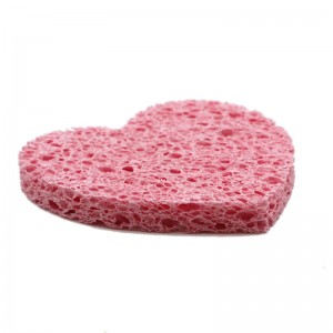 Esponja de celulosa comprimida rosa biodegradable Sweetheart