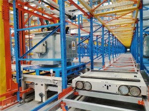 Šaltos grandinės sandėliavimo pramoninės automatizuotos padėklų vežimėlių sistemos
