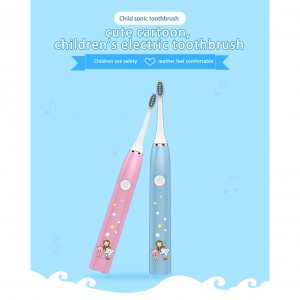 Elektrische tandenborstel voor kinderen Volautomatische waterdichte oplaadbare elektrische tandenborstel met zes versnellingen, zacht haar, cartoon akoestische golven