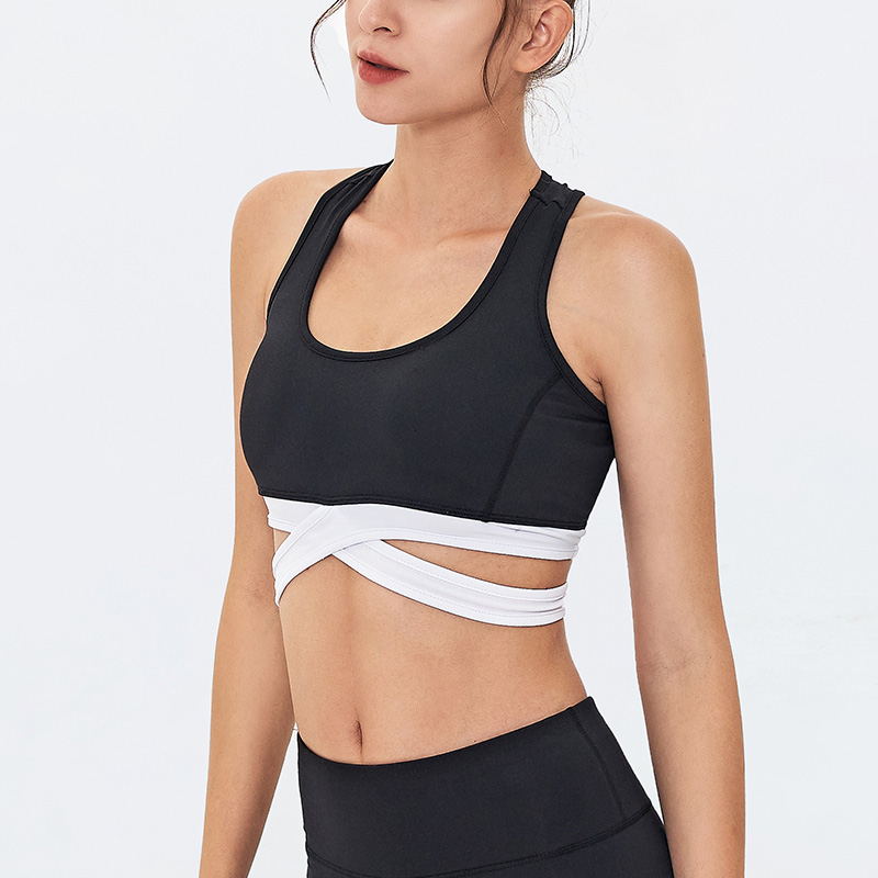 China High Impact Ribbed Cross Wide Straps Sports Bra Manufacture and  Factory