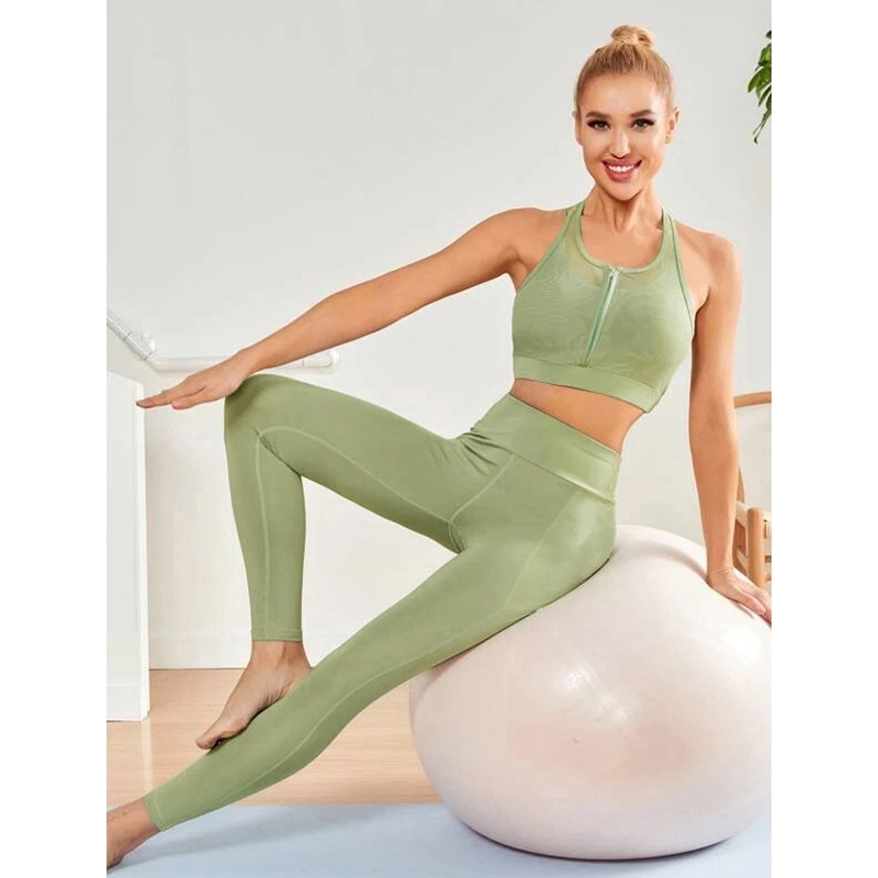 China Wholesale Sport Suit Women Fitness Clothing Active Wear Set Gym  Sportswear Running Leggings Yoga Set factory and suppliers