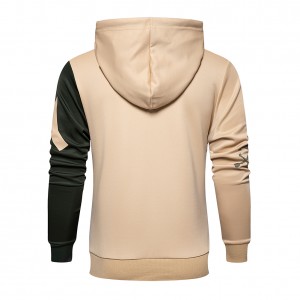 Custom plus size desinger blank streetwear long sleeve white men casual hoodie color block sweater hoodies