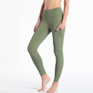 Custom logo high waist gym leggings yoga wear workout pants for women with phone pocket
