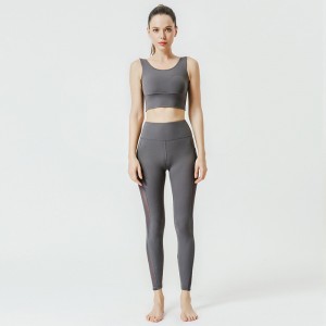 Women yoga wear workout clothing sets 2pcs mesh gym activewear custom fashion yoga fitness set