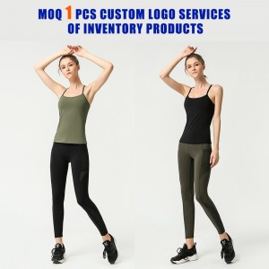 Custom women fitness sports clothes squat proof hip lift leggings sets fashion gym tank top yoga set