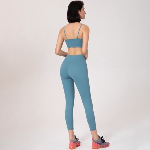 Customize activewear women high waist leggings sets braces sports bra fitness workout yoga set