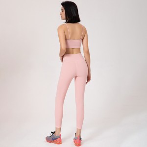 Customize activewear women high waist leggings sets braces sports bra fitness workout yoga set