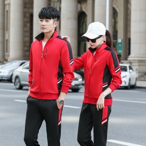 Fitted sweatsuits 2 pieces training tracksuit set sew logo mens sport jogging suits custom tracksuit