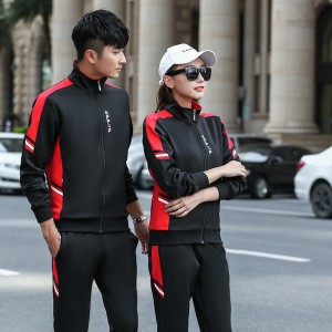 Fitted sweatsuits 2 pieces training tracksuit set sew logo mens sport jogging suits custom tracksuit
