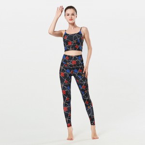Custom Design Sublimation Printed Yoga Set Fashion Women Fitness Wear Sports Bra Leggings Sets