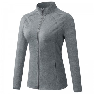 Women custom zip outdoor training coat work out long sleeve sports fitness gym yoga running jacket