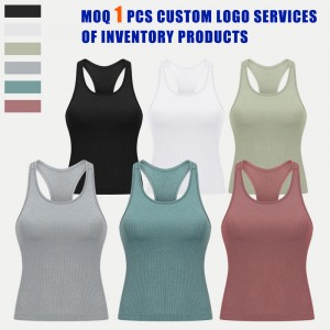 Custom Outfit Yoga Gym Fitness Camisole Top Women Racerback Ribbed Active Workout Tank Top