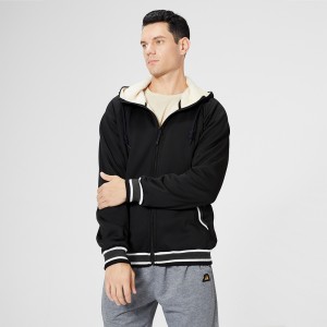 Factory Supplier Winter Long Sleeve Casual Fur Lining Streetwear Men Custom Sweatshirt Hoodie