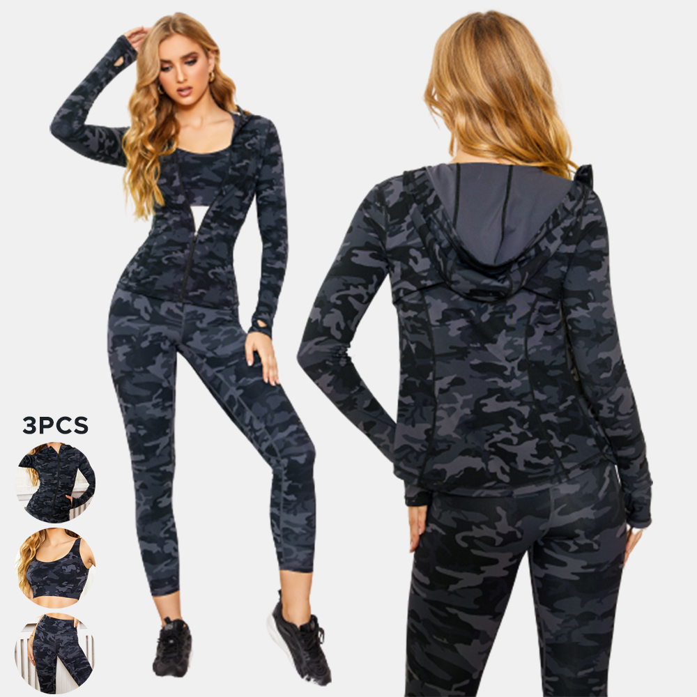 Sportswear Workout Clothes Women Sport Sets  Running Jogging Tracksuit -  Camouflage - Aliexpress