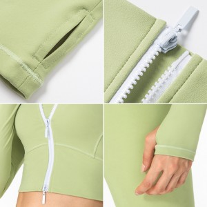 Activewear Jacket GYM Long Sleeve Yoga Crop Zip Up Top Women OEM Sportswear Sweatshirt