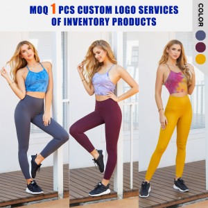 Yoga set | Women athletic gym 2-piece cross straps sports bra squat proof fitness leggings set