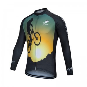 Custom printed long sleeve jersey cycling bike cycle clothes bicycle mountainbike riding cycling wear for men