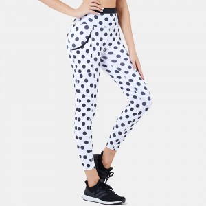 Women sublimation printed fitness scrunch yoga sports pants leggings with pockets