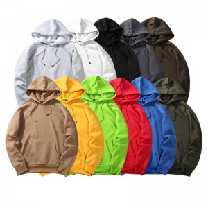 Plain Hoodies With Hood And Drawstring Kangaroo Pocket Men Pullover Sweatshirt