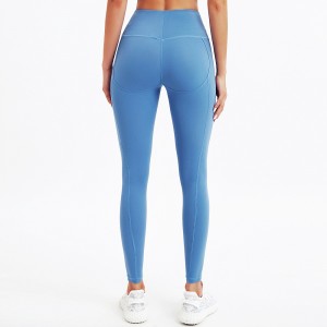 Wholesale womens fitness high waist workout yoga wear high rise nylon spandex soft gym leggings for women