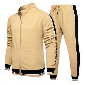 Custom Mens Zip Jogging Track suit Sports Sweatsuit Outdoor Running Tracksuits