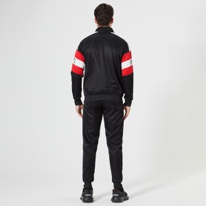 Custom colorblock stripe sweat sets 100% polyester fleece jogging suits tracksuits
