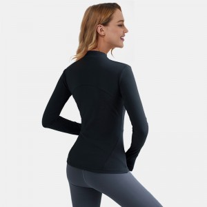 Sports Wear Fitness Women Gym Top Long Sleeve Full Zip Fitness Yoga Jacket