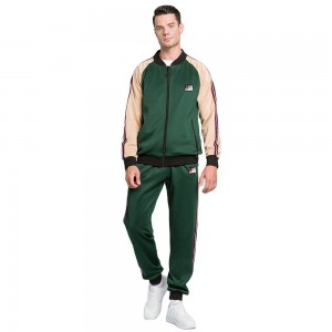 Casual Fashion Sportswear Colorblock Jackets And Pant Two Piece Set Men Tracksuits