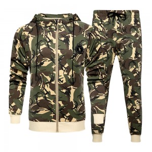 Zip track suit camouflage polyester hoodies tracksuits for men stylish jogging suits