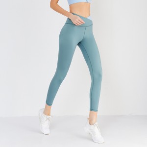 Custom fitness contrast color V waistband high waist butt lift yoga pants leggings workout yoga pant