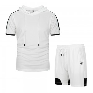 Summer Set Suit Men Short Sleeve Tshirt Shorts Sets Two Pieces Fitness Tracksuit