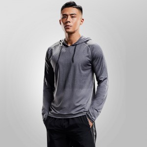 Custom plus size mens hoodies & sweatshirts quick dry training long sleeve running fitness sports shirts