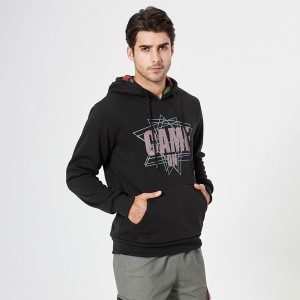 Custom long sleeves printed hoodies street casual wear loose fit hooded sweatshirts hoodie for men