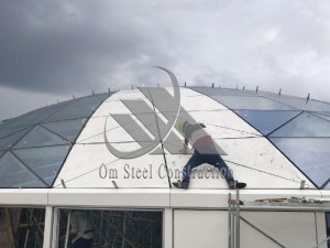 Prefab Curved Dome Metal Frame Laminated Tempered Glass Roof Skylight for Church House Business Building