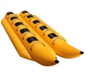 Barco banana inflable para 6-10 personas, remolque para deportes acuáticos, balsa flotante con bomba de aire